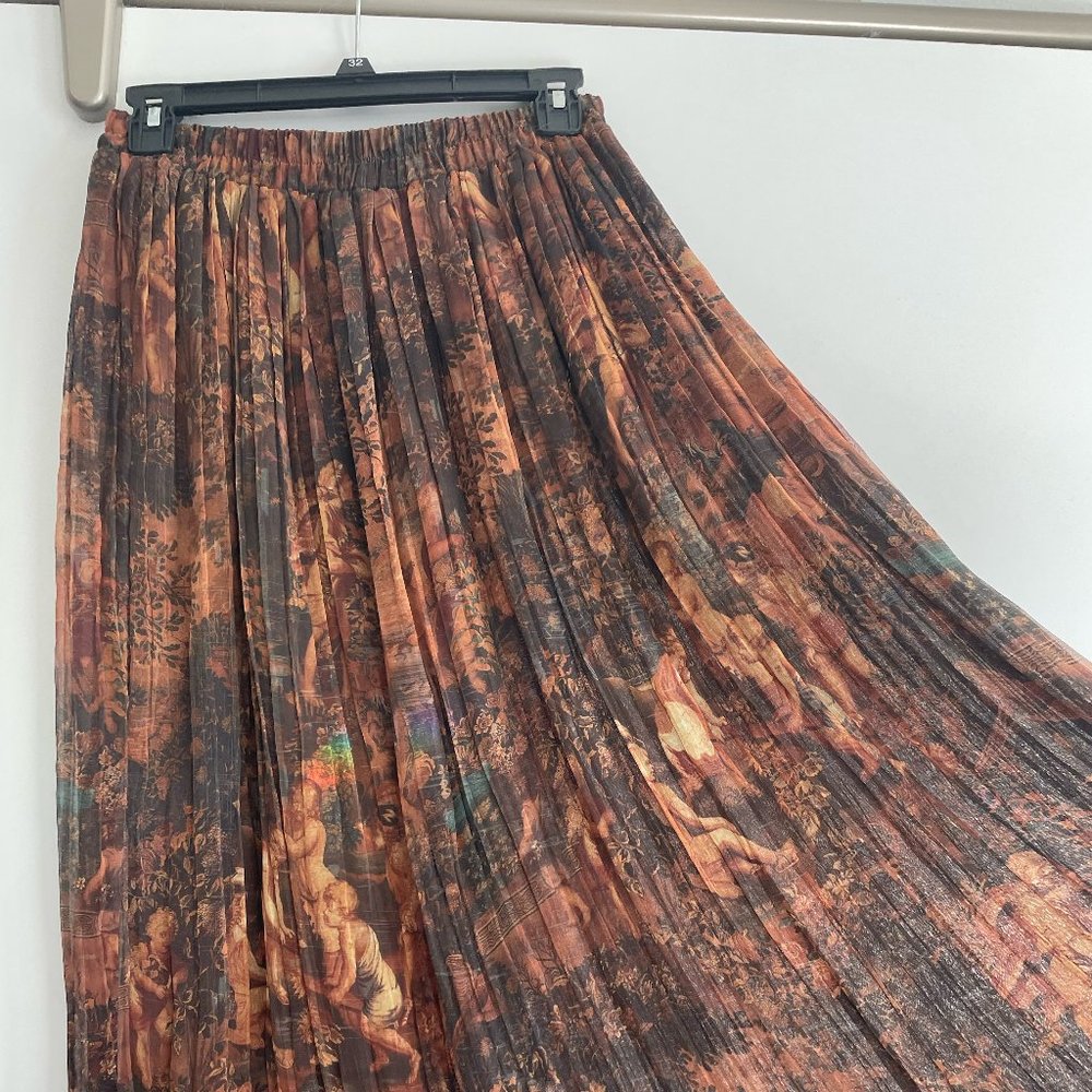 Novelty Print Midi Skirt
